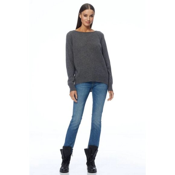 💕360 CASHMERE💕 Jessa Boatneck Cardigan ~ Dark Pink 100% Cashmere Large L NWT - Picture 11 of 12